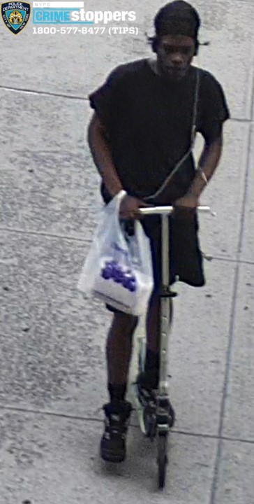The suspect rode off on his stand-up scooter and remain at large.