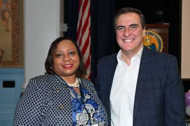 4-Senator-Michael-Gianais-With-PS70-Principal-Izett-Thomas